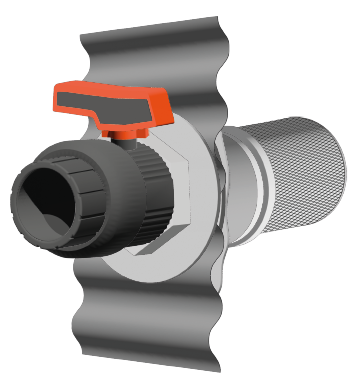 Vanne 1/4 de tour DN50 polypropylène pour citerne acier galvanisé flexinov